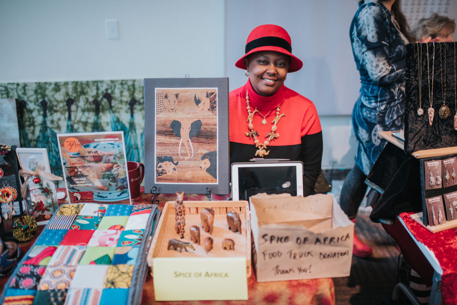 Female vendor at Northwest Made Holiday Market