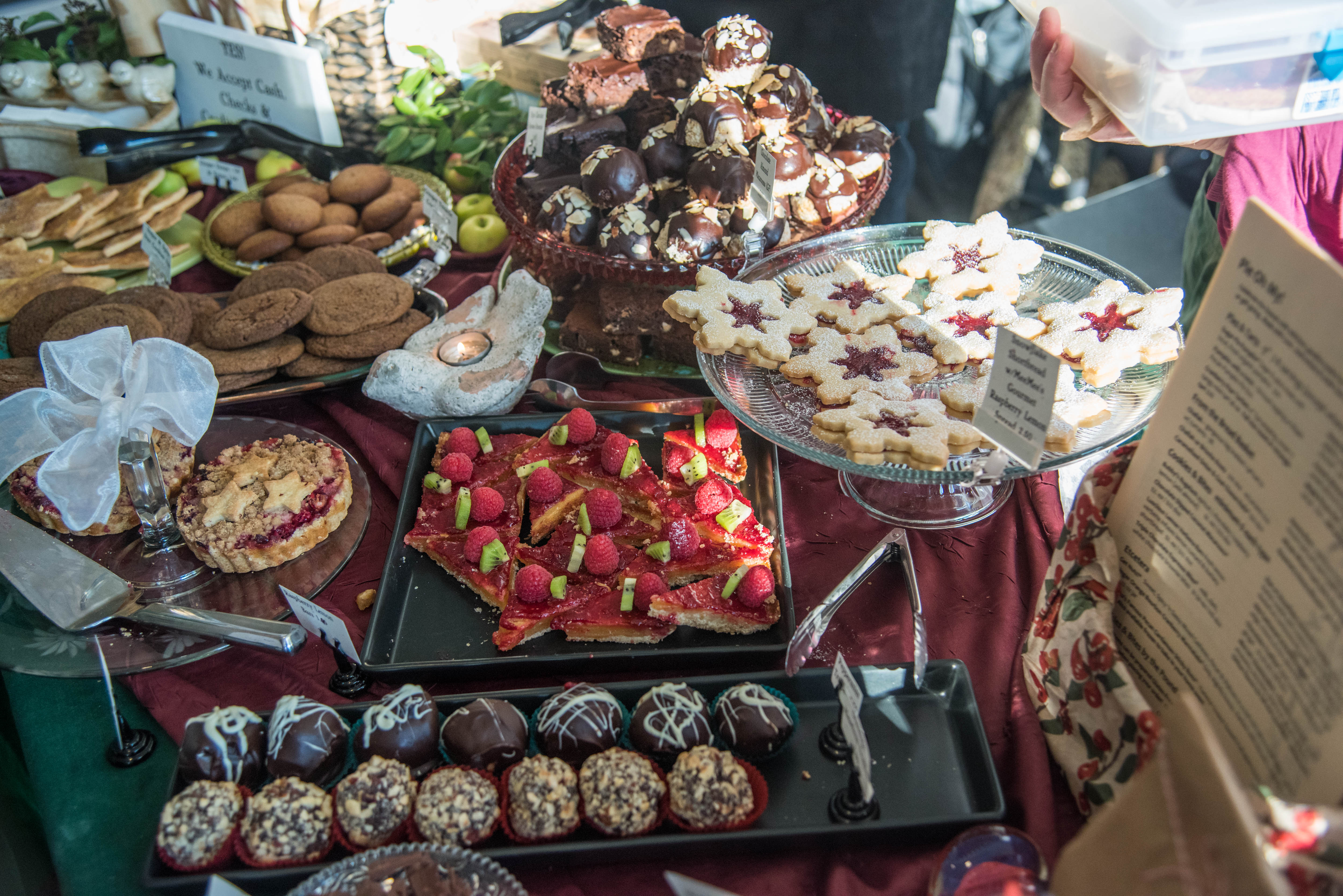 display of holiday cookies