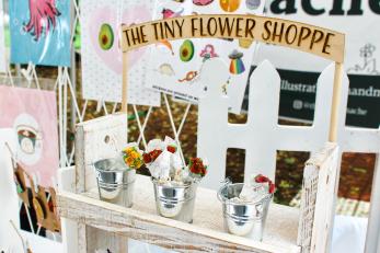 A tiny flower shoppe with hand-crafted paper roses