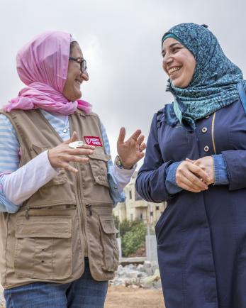two woman in Lebanon having a conversation